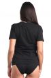 Черная женская футболка из хлопка Лесли