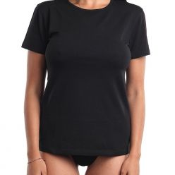 

	Черная женская футболка из хлопка Лесли
	
 Базовая одежда Флоранж