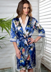

	Темно-синий халат с цветочками Riana
	
 Домашняя одежда на каждый день Флоранж
