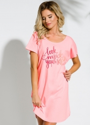 

	Женская хлопковая сорочка персикового цвета Amber
	
 Домашняя одежда на каждый день Флоранж