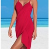 Платье пляжное красное